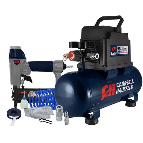 Campbell Hausfeld 3 Gallon Compressor & Nailer Kit DC030097 Zoro